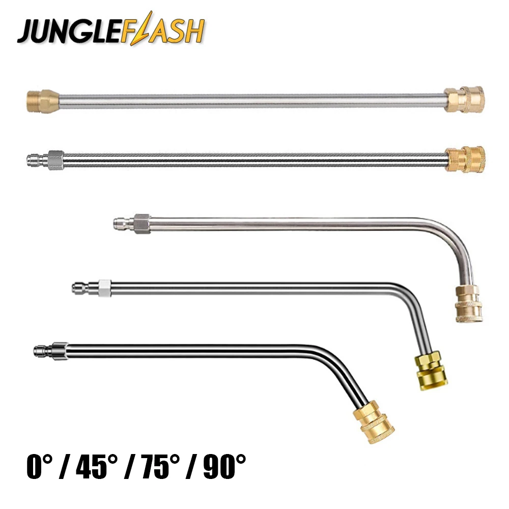 

JUNGLEFLASH High Pressure Washer Extension Rod 17inch Stainless Steel M22-14 & 1/4inch Quick-Connect Electric Washer Nozzle