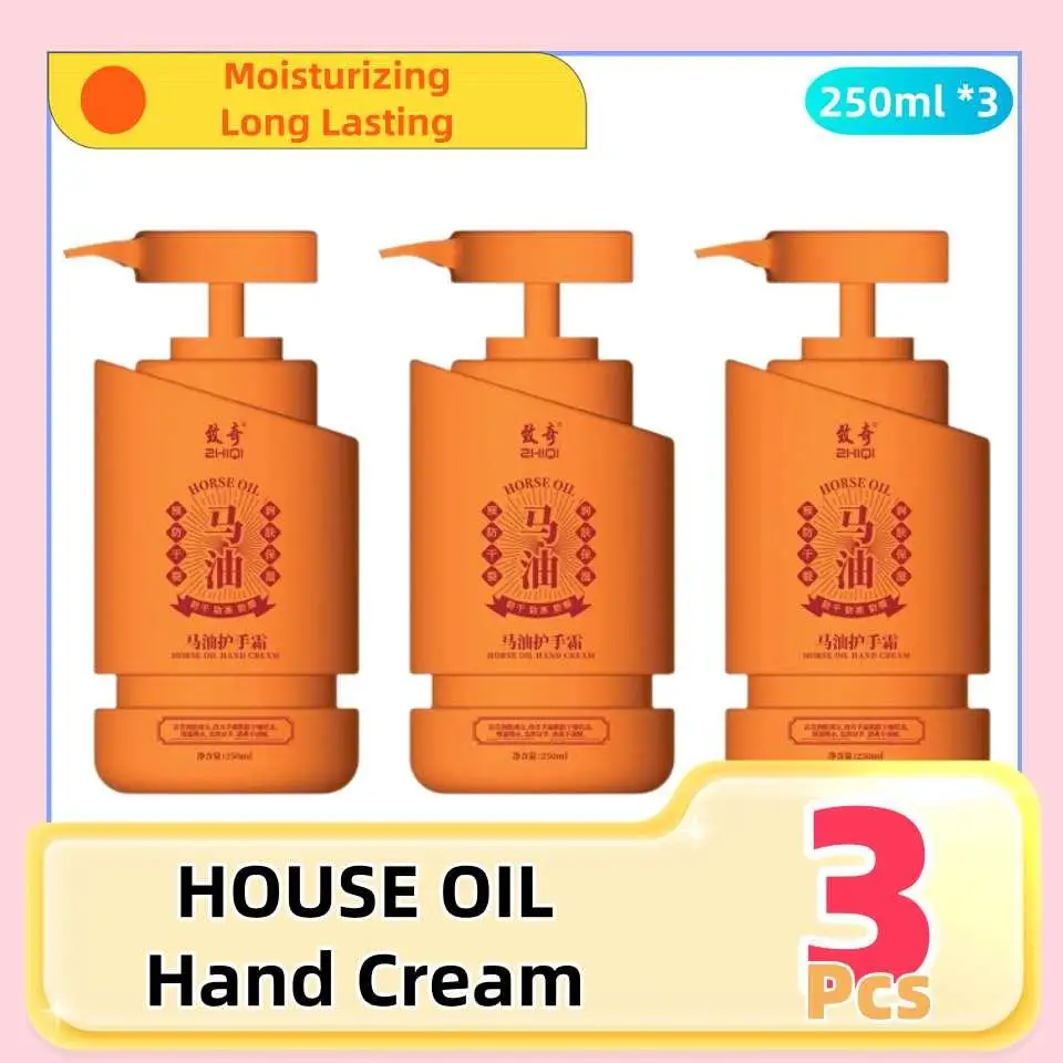 

3Pcs Hand Creams Moisturizing Creams Horse Oil Dry Skin Care Anti-Cracked Hand Cream Nourishing And Moisturizing Non-greasy