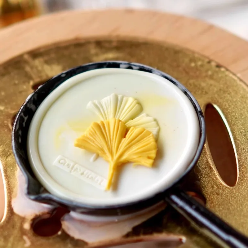 

New Original Vintage Brass Wax Seal Stamp Head Toys Unique Design 3D Relief Maple&Ginkgo Leaf For Handmade Envelope Closure