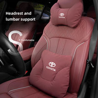 Suede Car Headrest Waist Pillow Car Accessories For Toyota Hilux Aygo Yaris Ractis Corolla Camry CHR Neck Pillow Lumbar Support