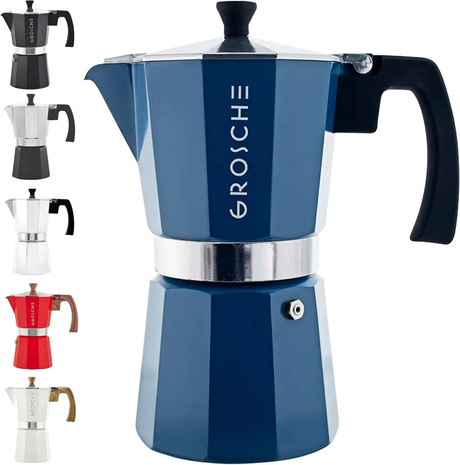 

Stovetop Espresso Maker Moka Pot 9 Cup 15.2 oz Blue