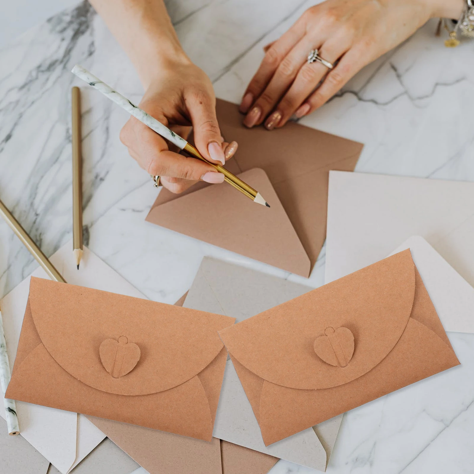 40 Pcs Kraft Paper Envelopes -function Vintage Gift Letter Accessory Retro Design High-class