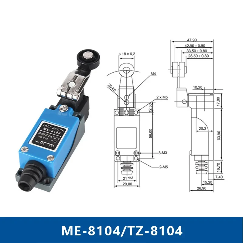 ME8104 ME8108 Limit SwitcWaterproof CNC Momentary 5A/220V Rotary Roller Lever Sealed Industrial Machine Limit Switch view 5