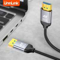 Unnlink Display Port to HDMI Cable 4K 60Hz DP to HDMI-Compatible Adapter cable Video Audio Cable For Laptop