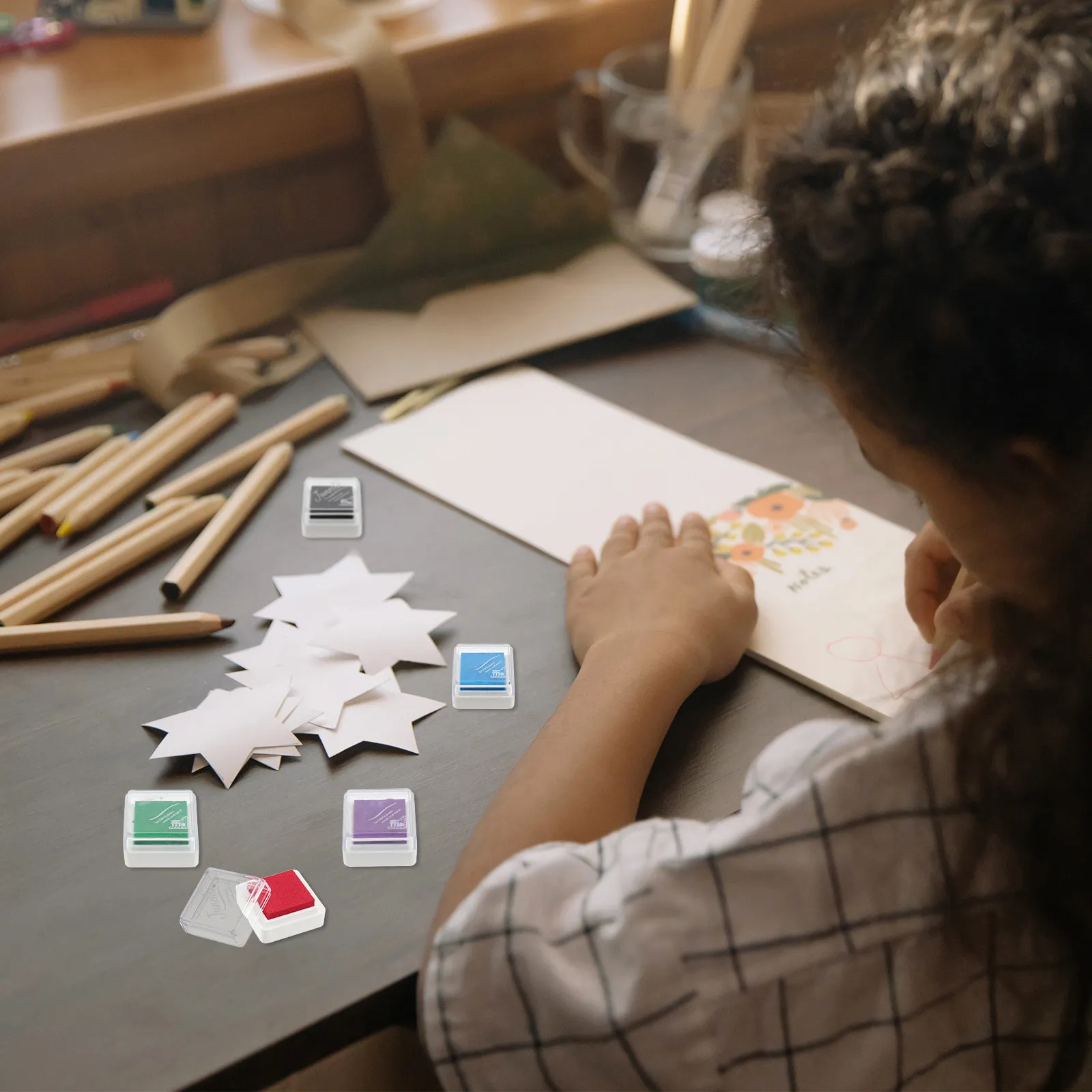 

Набор из 5 многоцветных быстросохнущих чернильных подушечек для творчества: штампы для отпечатков пальцев, для бумаги, дерева, ткани, поделок, детского творчества, граффити, скрапбукинга