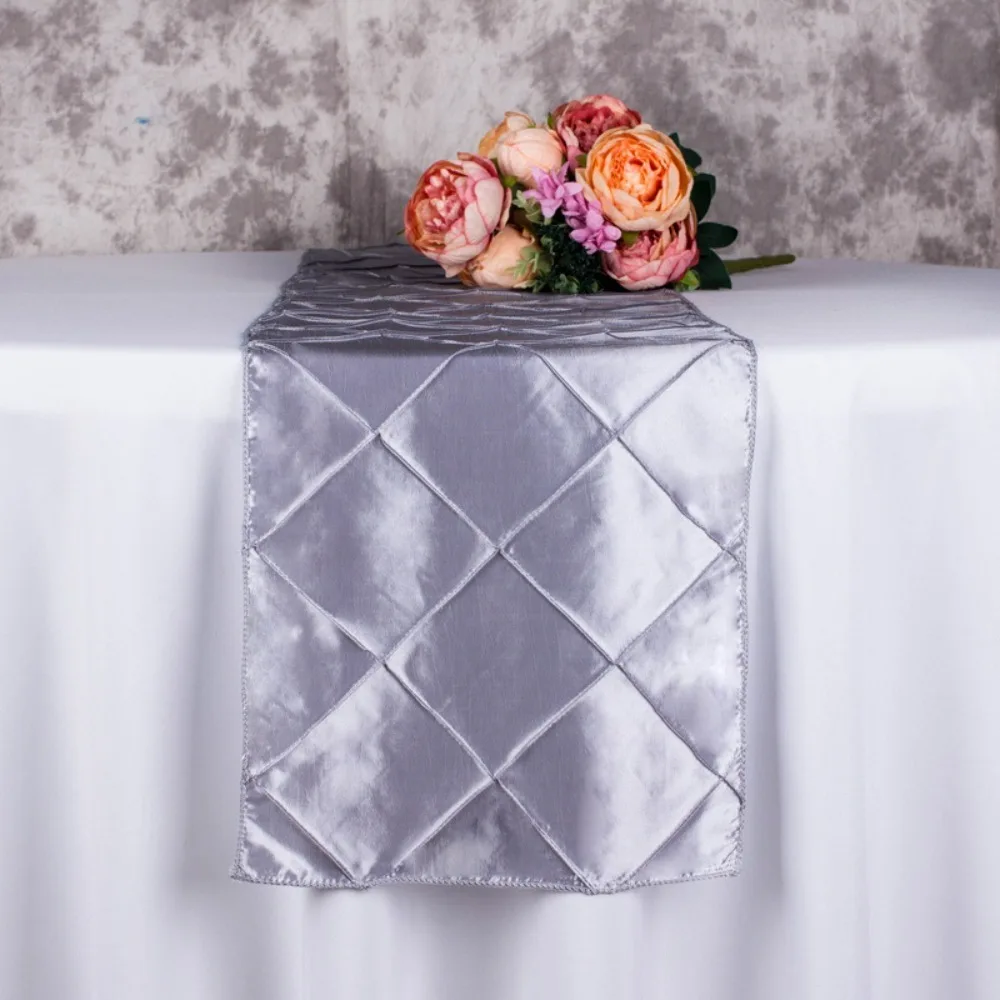

Modern Minimalist Checkered Table Runner 30*275CM Soft Decorative Tablecloth Elegant Washable Taffeta Table Runner Formal Dining