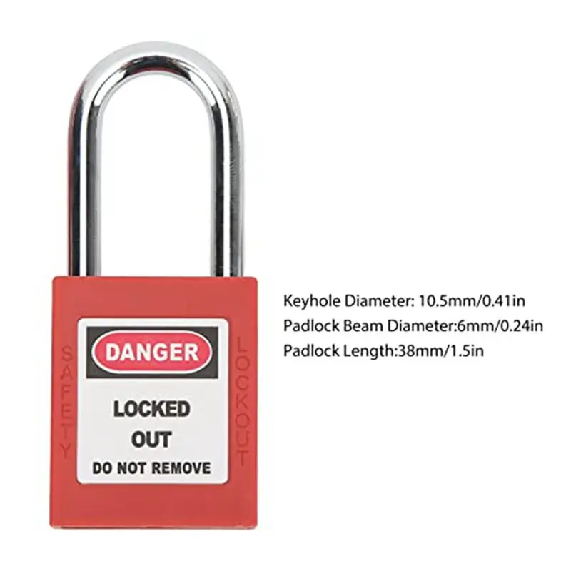A72Z Padlocks Hasps Set, Breaker Box Lock 6 Hole Design Security Tamper Proof For Industrial Equipment (1In/25Mm Shackle)