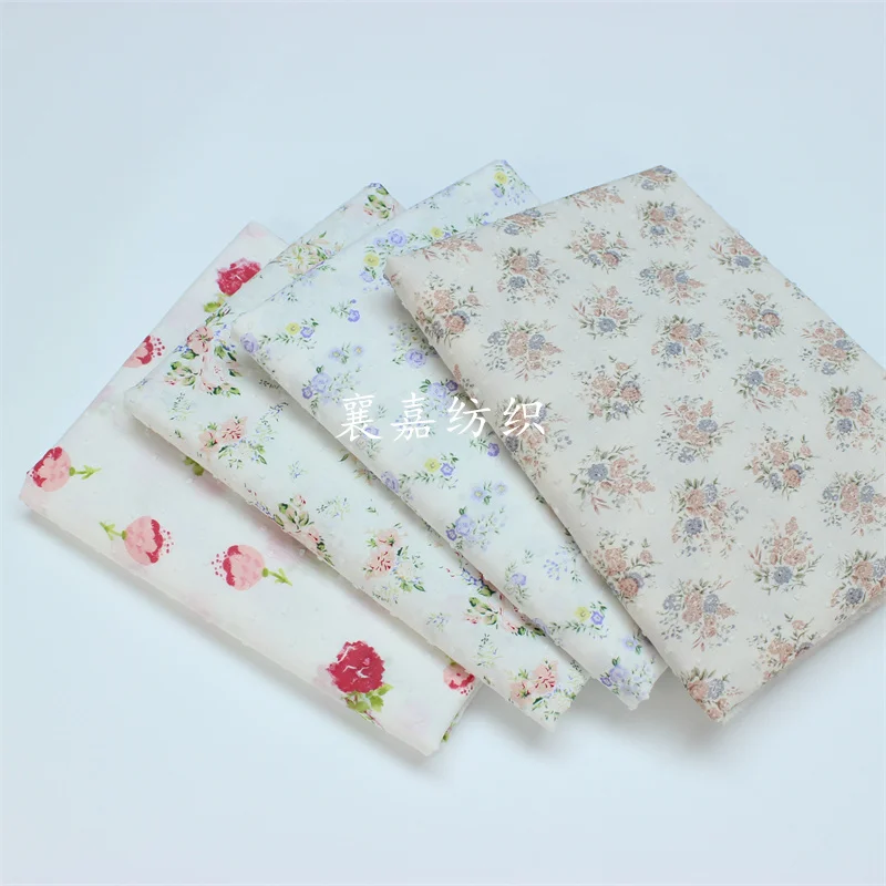 Zachte En Comfortabele Katoenen Stof Voor Kinderkleding Naaien En Diy Handgemaakt, Kleine Bloemenprint, 145X50Cm