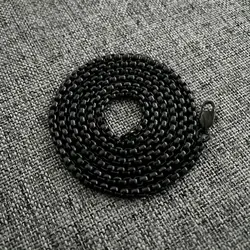 New Pure Titanium Necklace black Square Box Chain Width 3mm Lightweight Anti Allergic Square Fashionable Classic Accessories