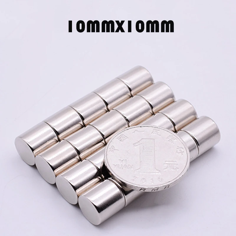 5Pcs 10x10 mm Magnets N35 Permanent NdFeB Super Strong Powerful Magnetic Magnet Imanes Aimant Disc 10*10 mm Neodymium Magnet