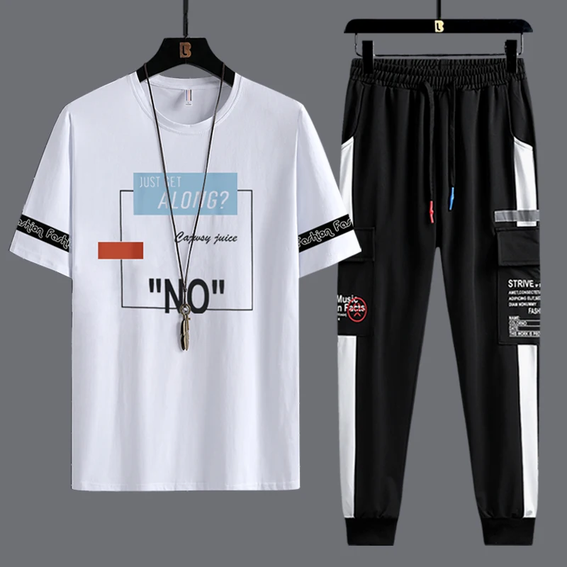 2023 new sport t shirt suits tees mens pants 2 piece matching sets outfit clothes for men t-shirts tracksuit sweatshirts 0065