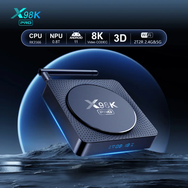 Smart TV Box X98K Pro Android 11.0 Rock Chip RK3566 8K Quad Core A55 4GB 32GB HD 1000M Dual Wifi Set Top Box Media Player TV Box