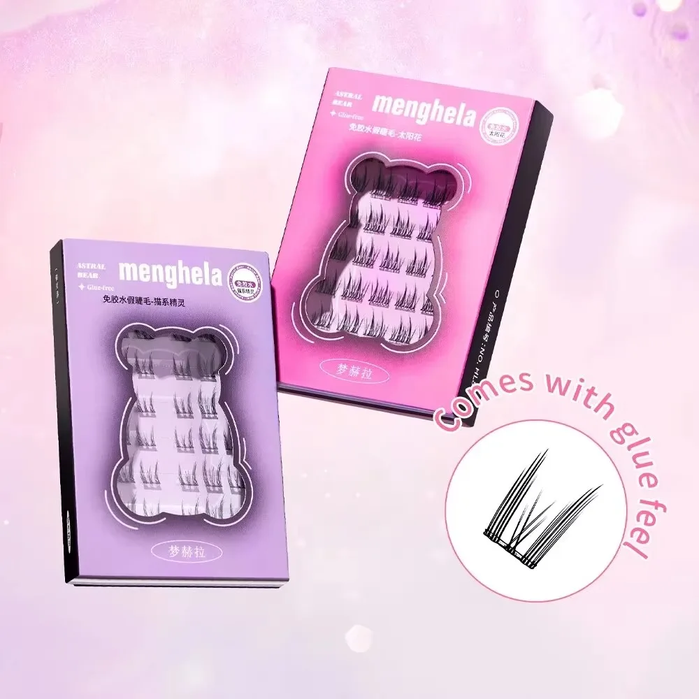 High Quality Fairy Glue-free False Eyelashes Segmented Thin Stems Self Adhesive Eyelashes Reusable Reboundable Cluster Lashes