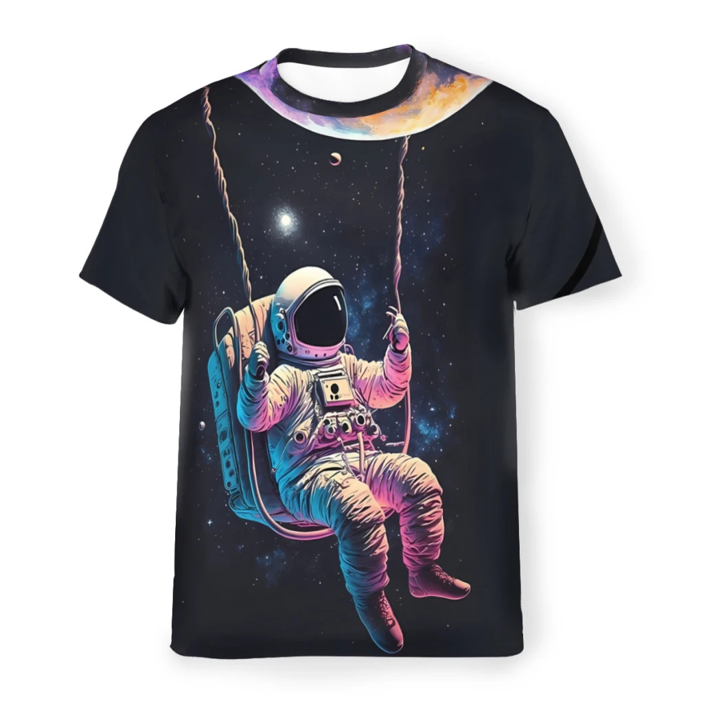 Moon Swing Polyester TShirts On A Balance Distinctive Homme Thin T Shirt Hipster Clothing