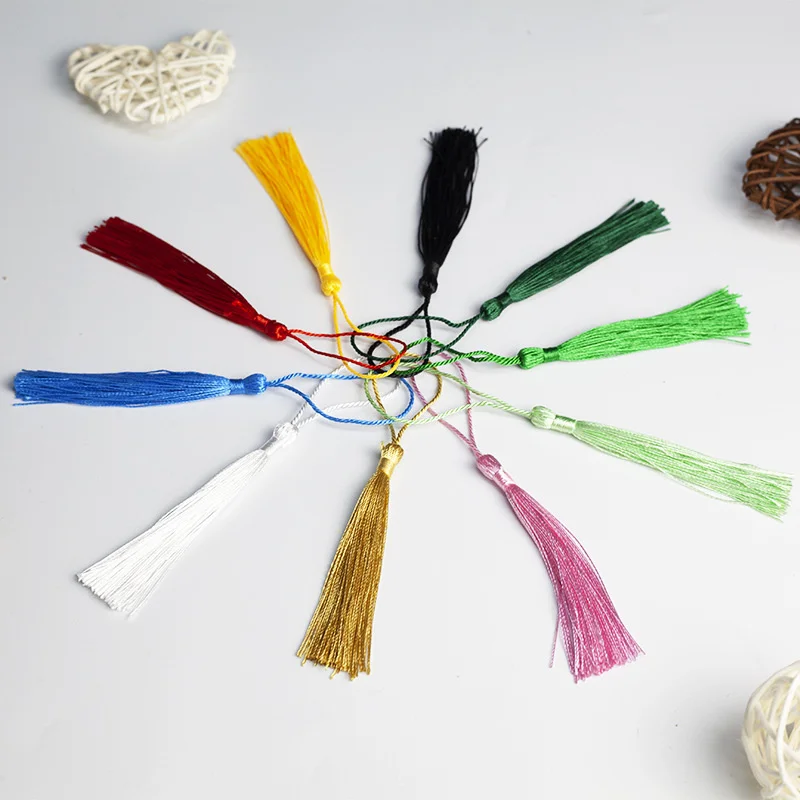 Hot 500Pcs Polyester Tassels For Home Textile Keychain Bookmark Tassels Pendant Craft Supplies DIY Clothing /Jewelry Accessories