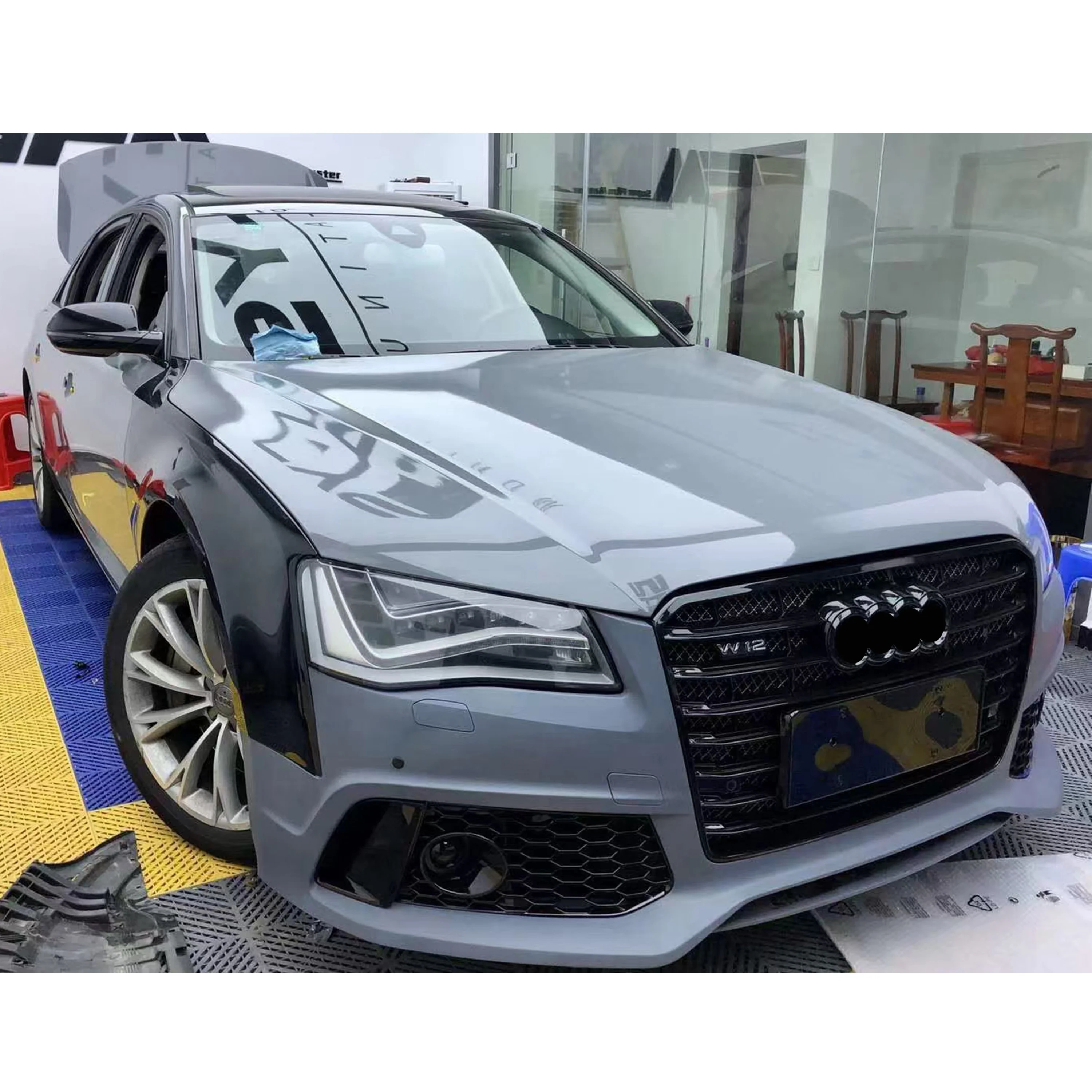 Good quality Body kits automotive parts front bumper assembly for Audi A8 upgrade RS8 bodykit assy