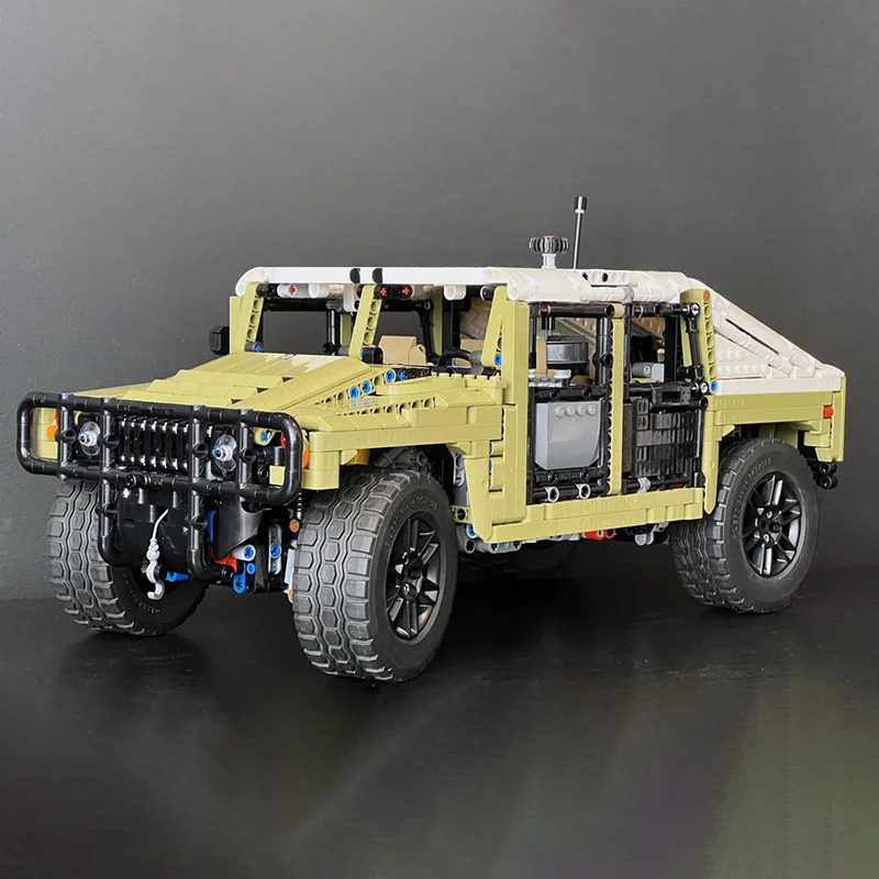 NEW World War 2 WW2 Army MOC Military Hmmwv Hummer H1 Off-Road Vehicle System Building Block Creative Export Bricks Toys