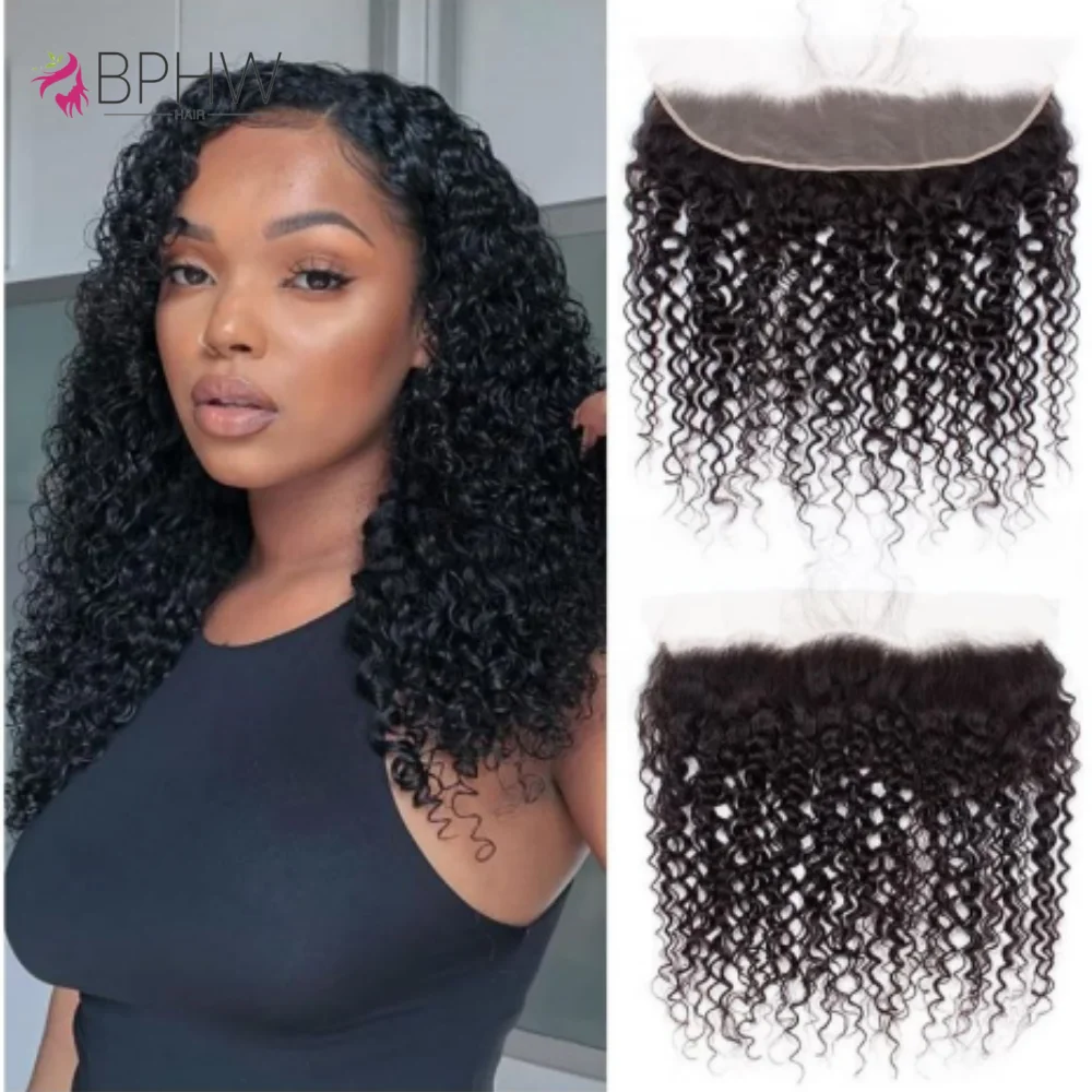 Ear to Ear 13x4 Lace Frontal Kinky Curly 4x4 Closure Only Kinky Curly Pre Plucked Swiss Transparent 100% Remy Human Hair BPHW