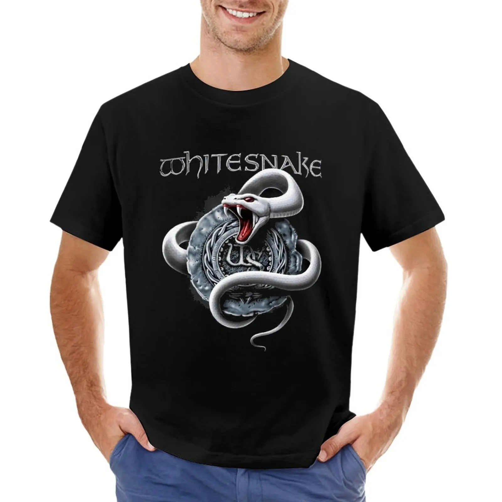 Whitesnake Band Logo T-shirt blanks anime clothes heavyweights mens t shirts pack