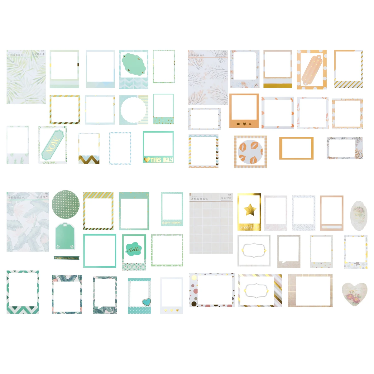 

4 Sets Scrapbook Stickers Durable Paper Material Photo Frame DIY Creative Decorative Crafts Home Decoration Cutting