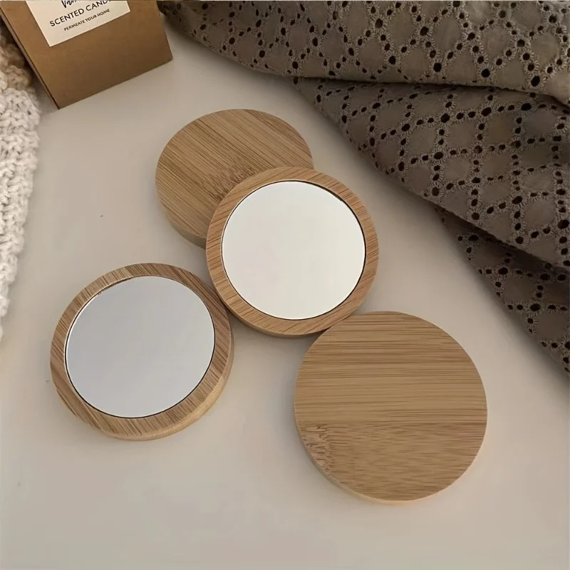 Portable Travel Mirror - Ultra-Portable and Lightweight, Compact Round Design for Handheld Beauty Touch-ups and Makeup Checks