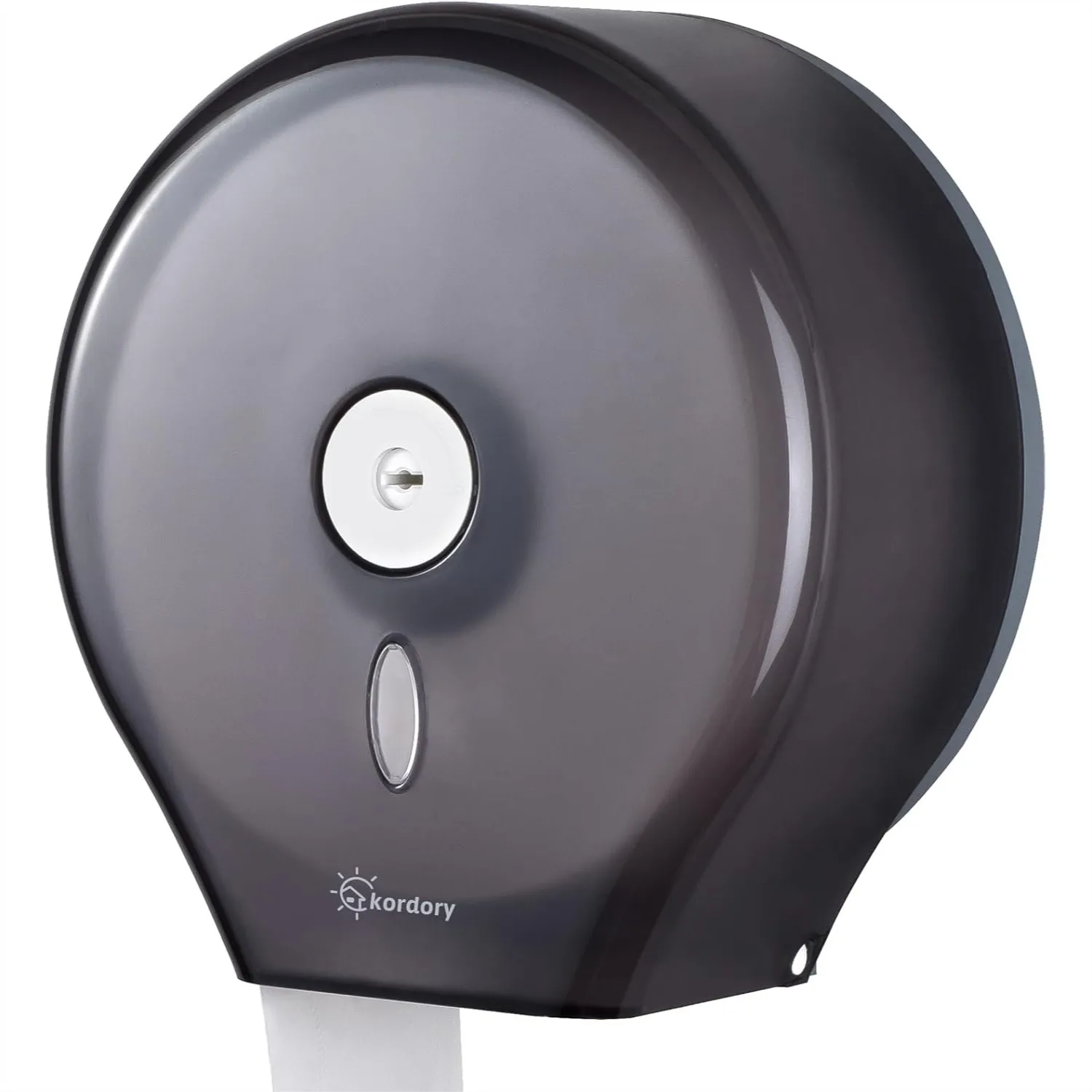 

Toilet Paper Holder Wall Mount: Commercial Dispenser for 9" Jumbo Rolls, Secure Lock, Black