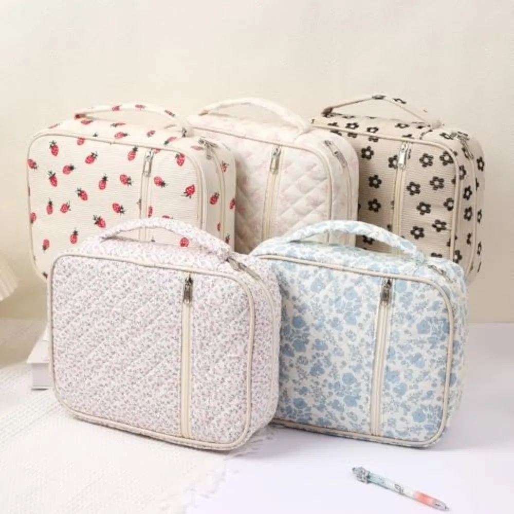 New Floral Design Bible Cover Case Zipper Pocket Handle Bible Cover Bag Storage Bags Church