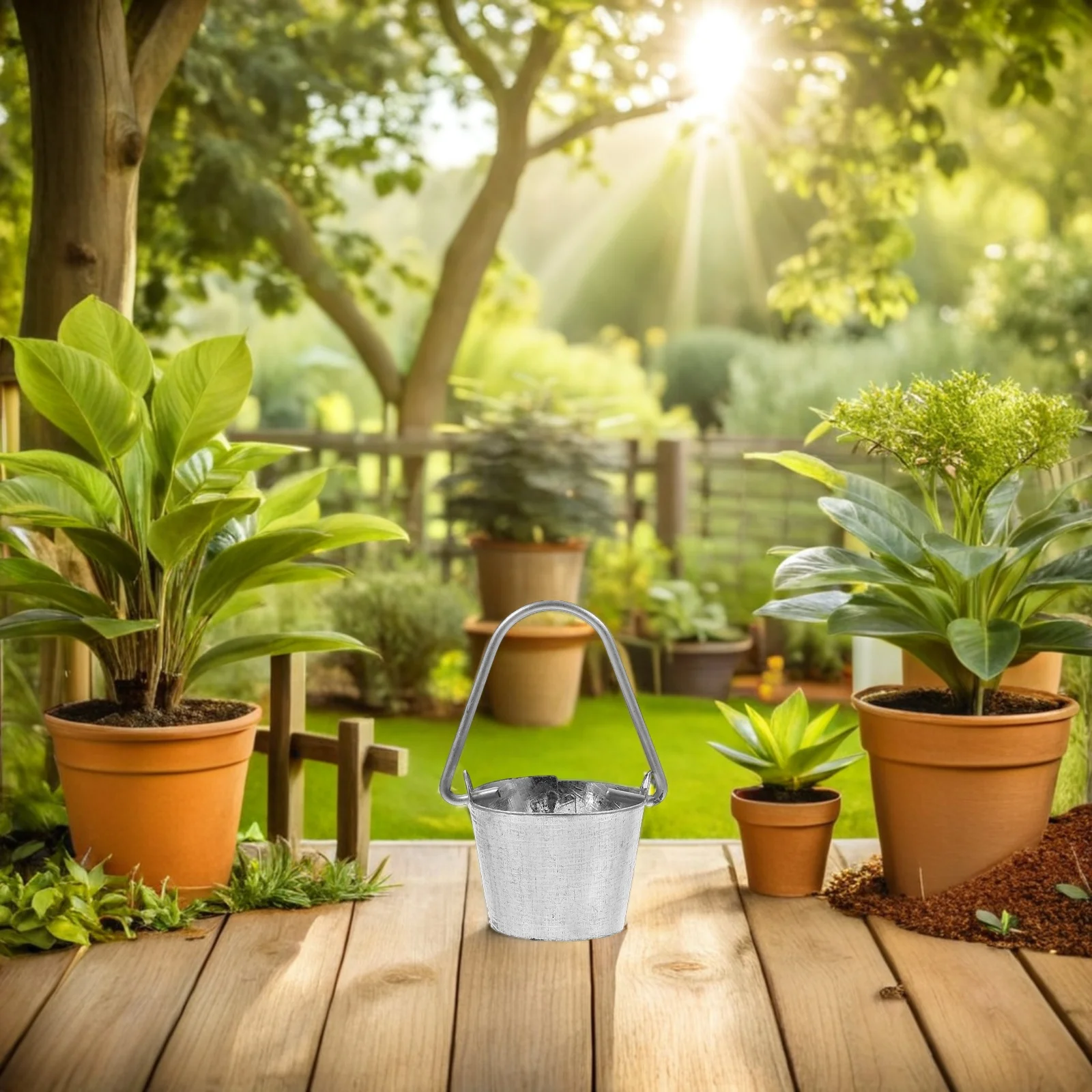

10pcs Miniature Decoration Bucket Metal Buckets For Dollhouse Outdoor Accessories Mini Garden Landscape Kit Supplies