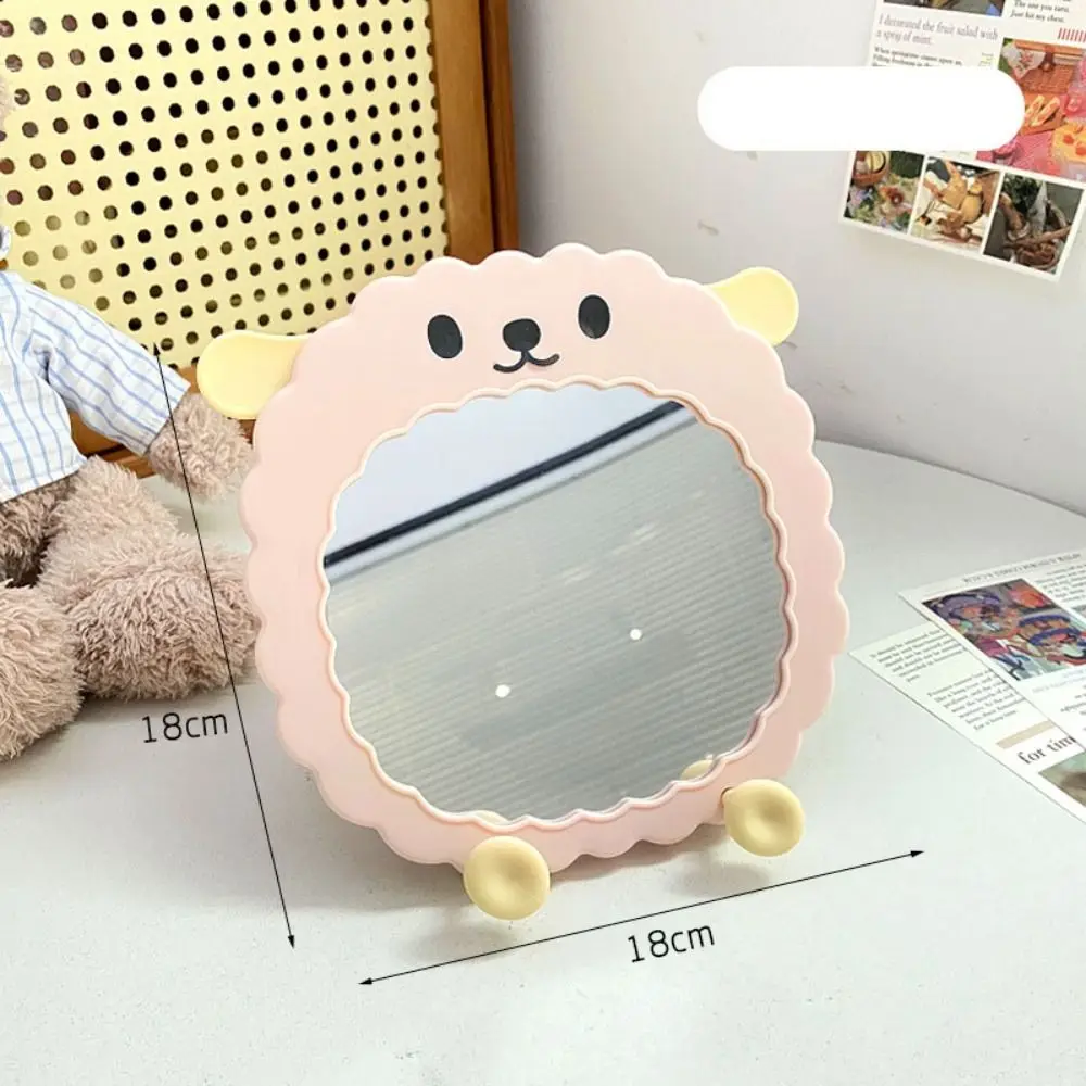 Beauty Cartoon Desktop Stand Mirror Cute Sheep Składane lusterko do makijażu Spersonalizowane dwufunkcyjne lusterko kosmetyczne dla kobiet