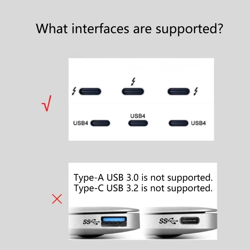 Estación acoplamiento rápida USB4 GPU, base para tarjeta gráfica externa, 40Gbps