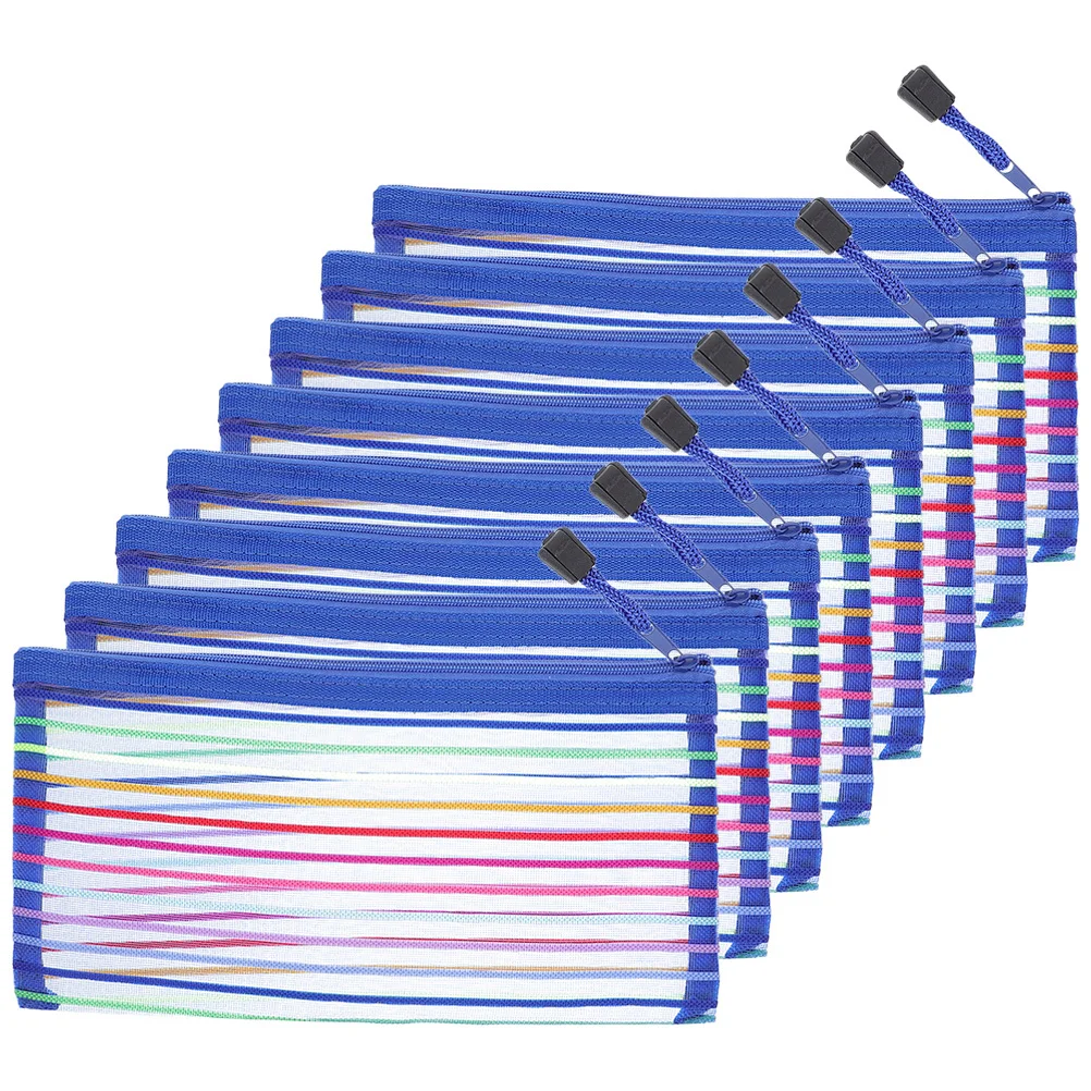 

8Pcs Cash Bag Large Capacity Pencil Case Portable Zipper Design Pen Bag School Supplies Organizer Stationery Holder