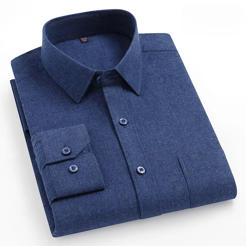 New in shirt hight qualiyt 100%cotton brushed long-sleeve shirts for men slim fit formal shirt soft houndstooth plaid clothes