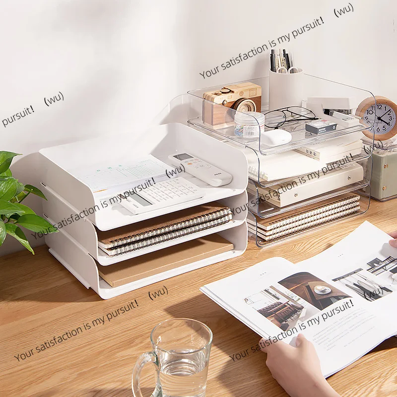 study desk desktop file stationery storage box office desk test paper shelf superimposed book storage