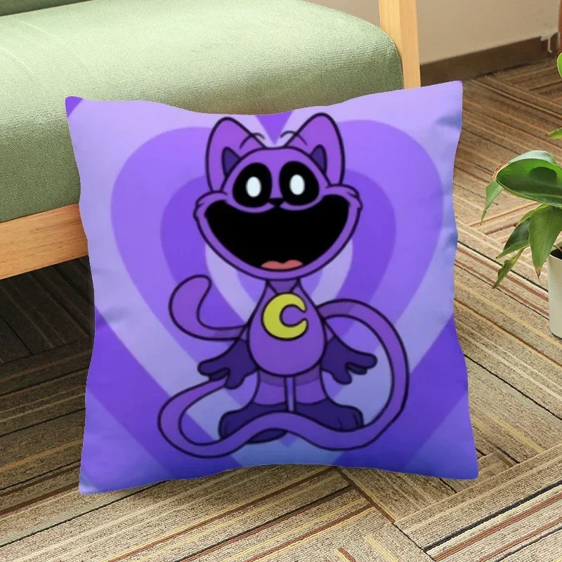 Smiling Critters Square Pillow Case Anime Cartoon Car Throw Cushion Cover Pillowcase 45x45cm ForLiving Room Sofa Home Decor Gift