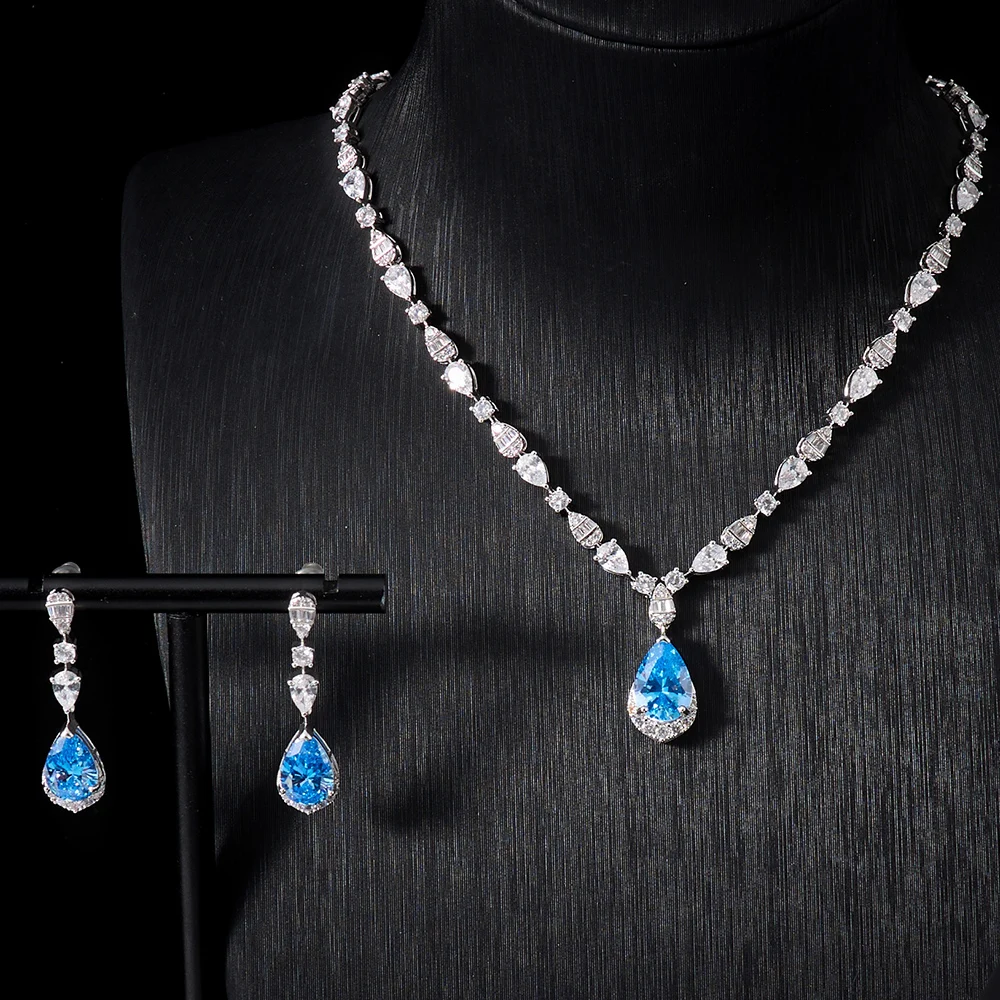 IN JEWELIFE Trendy Women's Cubic Zirconia Necklace Set Fashion Jewelry for Dubai Saudi Parties Engagement