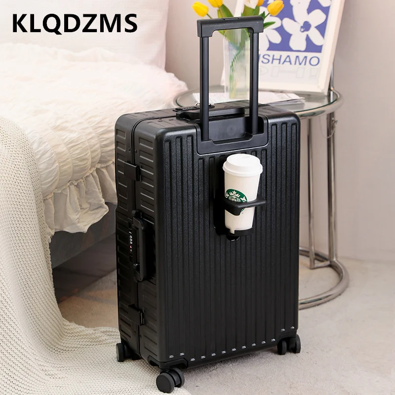 KLQDZMS – valise à roulettes multifonctionnelle avec ouverture frontale pour mot de passe, bagage à main pour ordinateur portable, 20 ou 24 pouces