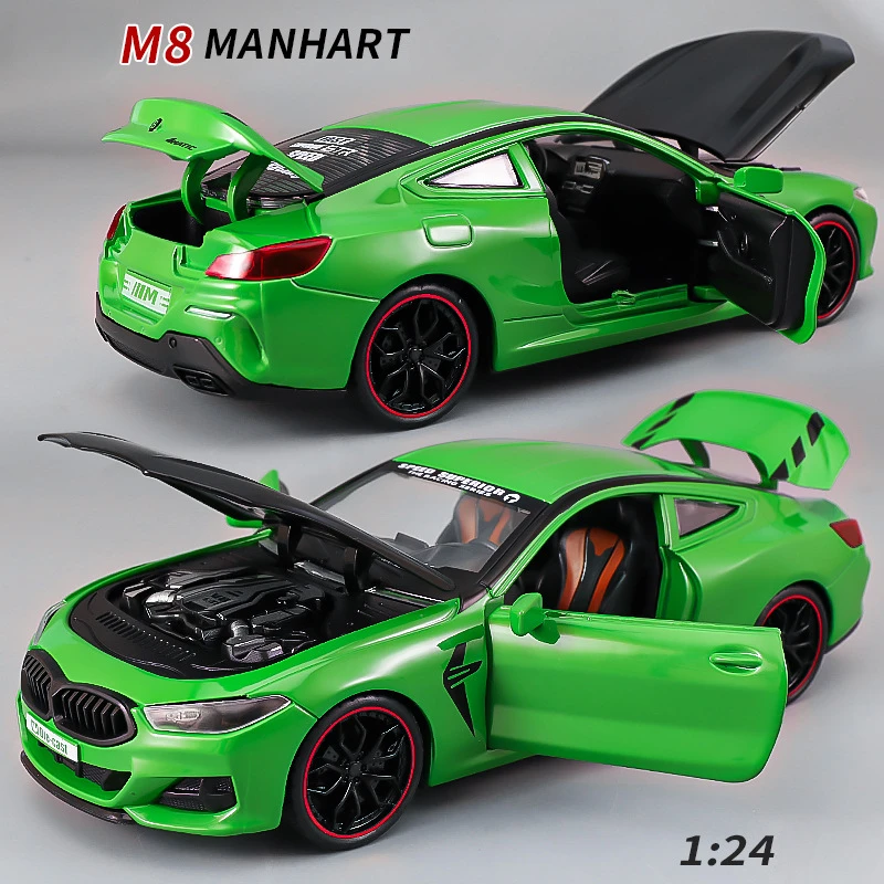 Druckguss legierung 1/24 Maßstab BMW M8 Sportwagen Modell Kinder Junge Metall Spielzeug Fahrzeug Geburtstag Geschenk Sammlung Miniatur Voiture