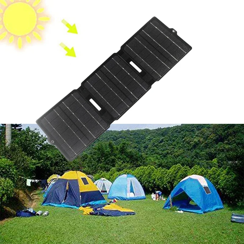 15W 5V Foldable Solar Charger USB 5V Mobile Power Solar Panel Folding Bag Portable Outdoor Waterproof Solar Panel