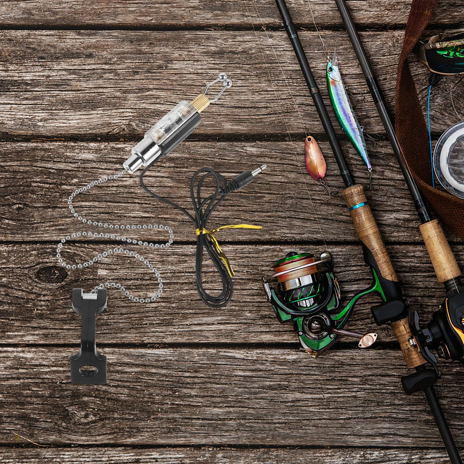 

Alarm Led Light Buzzer Durable Night Fishing Rod Alert Bell Chain Glow In Dark Accessories Fishing Equipment