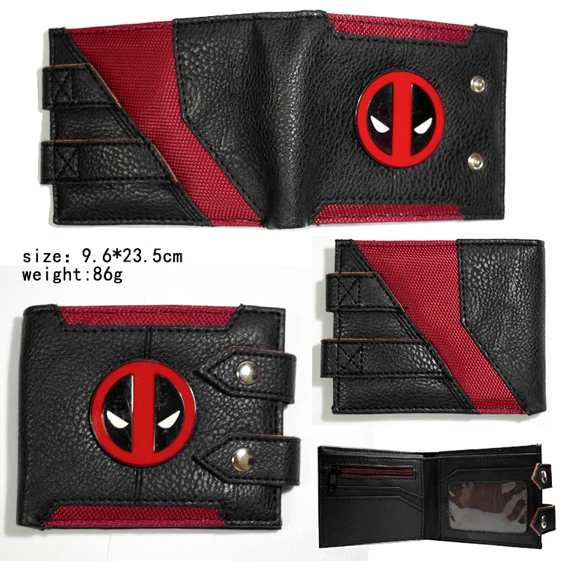 Hot Toys Marvel Avengers Deadpool Anime Foldable Wallet Wolverine Men Bank ID Card Holder Card Clip Bag Cartoons Cosplay Gifts