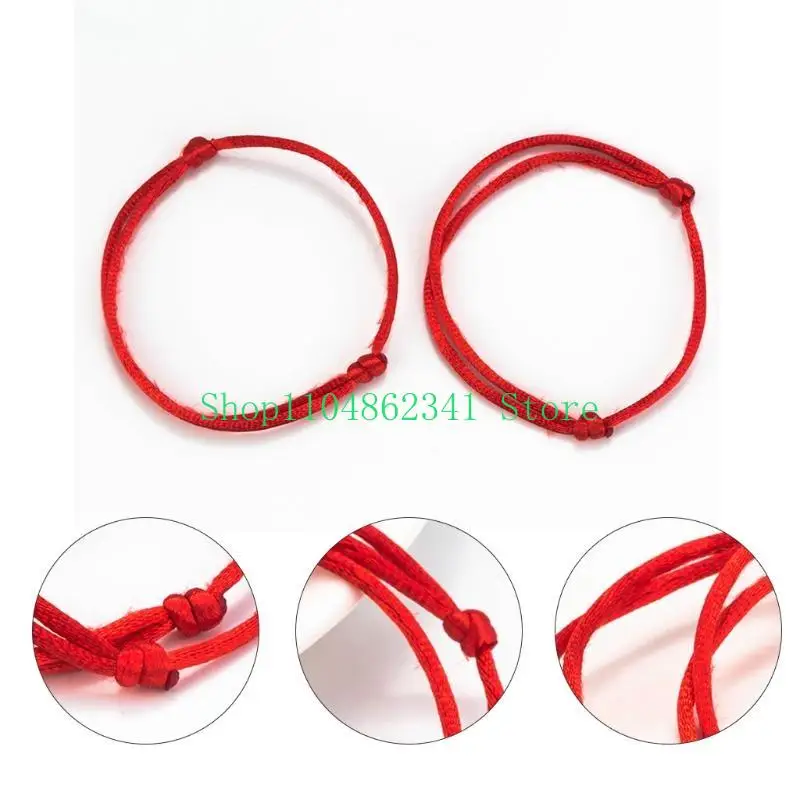 

652F 10Pcs Women Men Lover Simple Red Cord Bracelet Good Luck String Kabbalah for Protection Knot Amulet Wristband Jewelry Faith