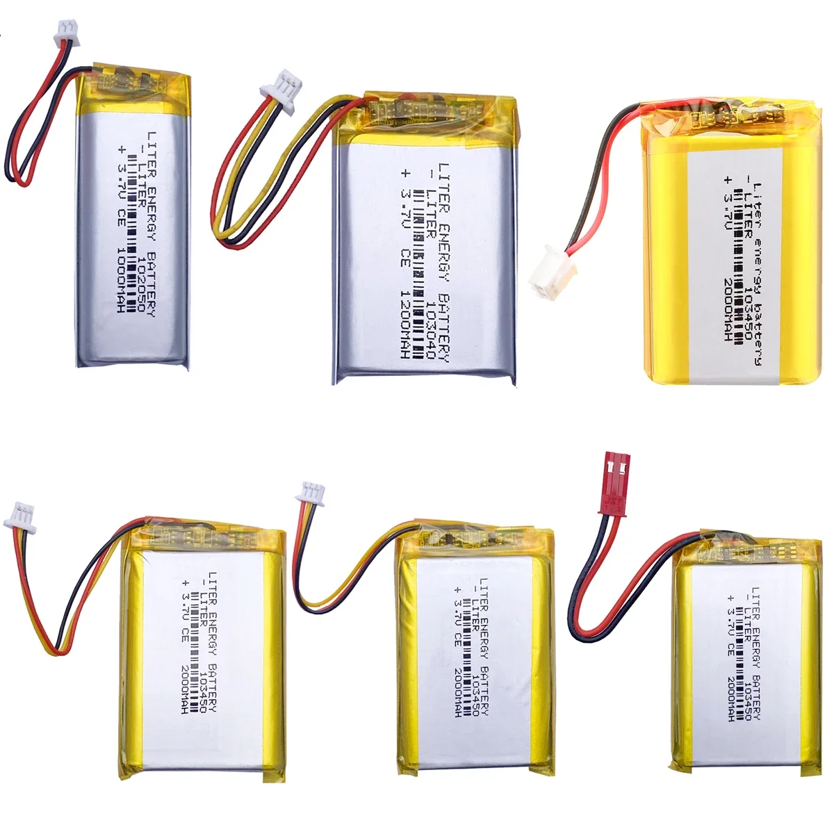 3.7V Lithium Polymer Rechargeable Battery Li Ion Cell for  MP4 MP5 GPS Bluetooth Speaker USB Fan Mouse Massager With connector