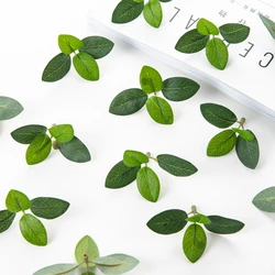 50PC Artificial Flowers Silk Tea Leaf Fake Plants DIY Scrapbook Candy Box Wedding Bridal Bouquet Valentine's Home Party Decora