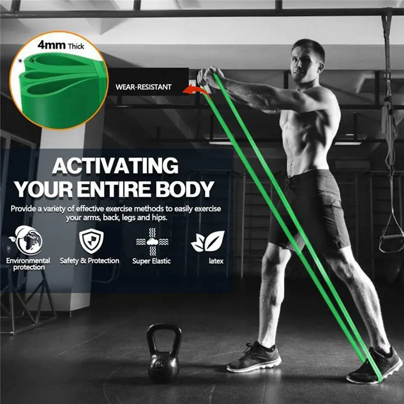 Fitness Elastic Band Pull-Up Resistance Band Strength Training Elastic Rope Yoga Stretch Auxiliary Pull Band Multi-Purpose