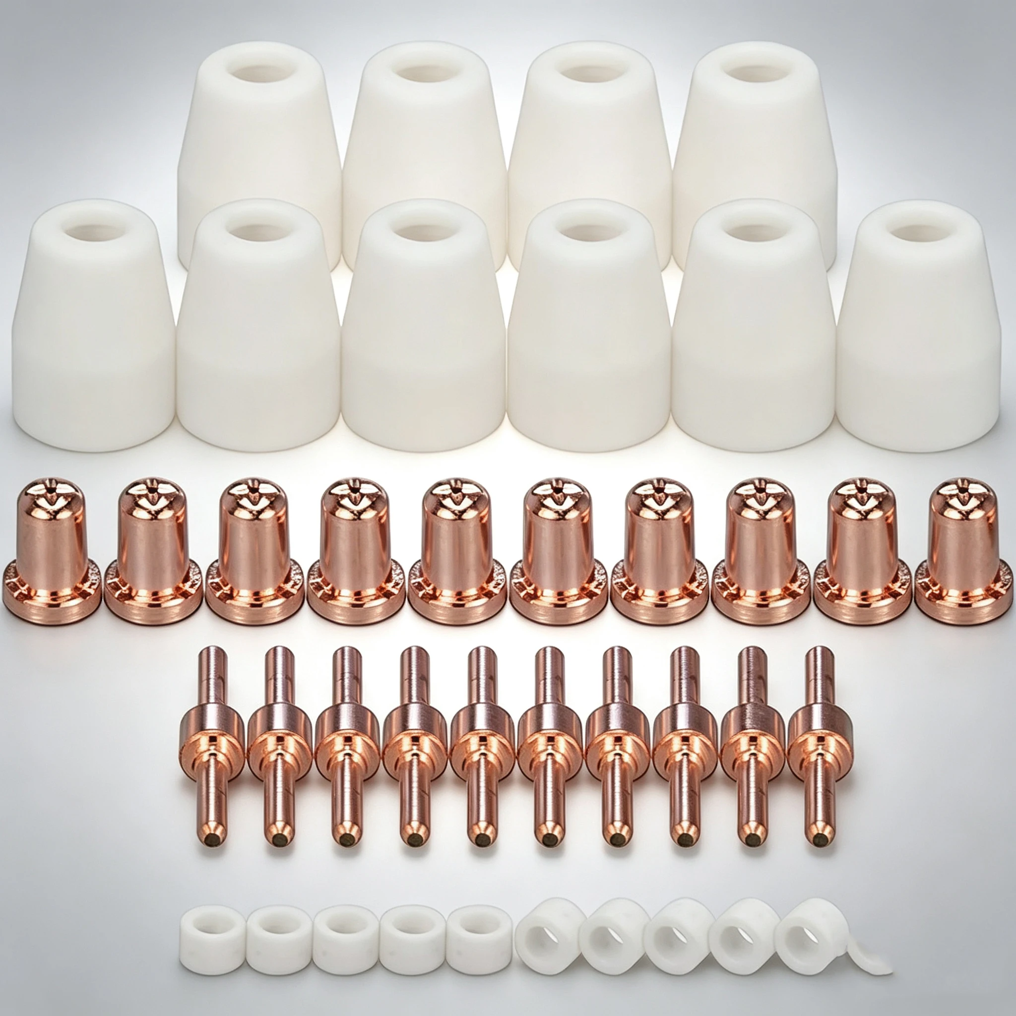 PT31 Plasma Cutting Torch Consumables Kit, PT-31 LG40 Electrode Nozzle Ceramic Shield Cup Replacement Parts Fit CUT40 CUT50 HYC4