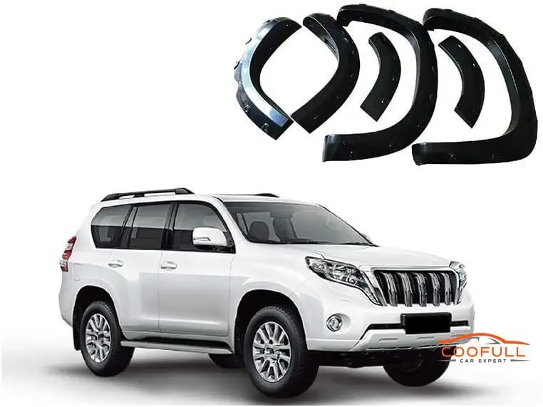 Fender Flares Compatible for Toyota Prado LC150 FJ150 5 Doors Modified Anti-Collision Arch Wheel Eyebrow Mudguard Sticker
