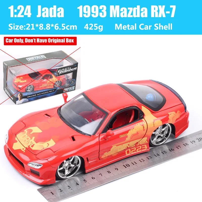 Car Only! 1/24 Scale Jada Dom\'s 1993 Mazda RX-7 RX7 Car fast Diecasts & Toy Vehicles Red Furious Racing Miniatures