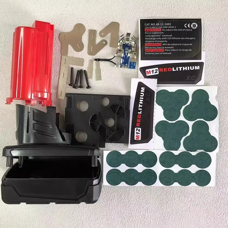 

Сменный чехол для аккумулятора M12 для Milwaukee, 12 В, 6 ядер, материал корпуса аккумулятора, сменный комплект «сделай сам», 18650, аккумуляторная батарея