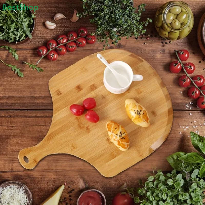 

Bamboo Pizza Peel Baking Tools Wooden Pizza Cutting Board With Comfortable Handle Pizza Peeling Cutting Board Cut