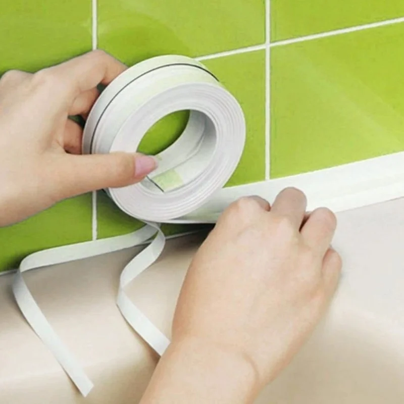 New 1pc Bathroom Waterproof Wall Stickers Sealing Tapes PVC Adhesive Sealing Strips Sink Edge Tape Kitchen Bathroom Accessories